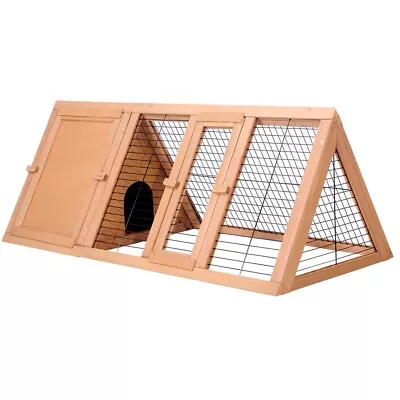 Rabbit Hutch 119cm X 51cm X 44cm Chicken Coop Large Run Wooden Cage Outdoor • $62.99