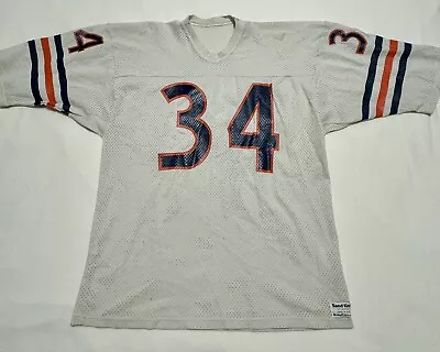 Vintage CHICAGO BEARS JERSEY XL White Sand Knit Walter Payton Road 80s 34 • $50