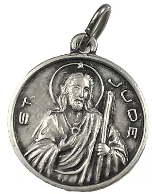 Vintage Catholic St Jude Silver Tone  Religious Medal • $9.99