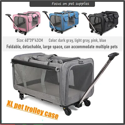 Pet Trolley Bag Outdoor Cat Dog Stroller Portable Telescopic Stroller Travel Pet • $45.77