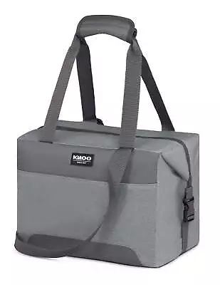 Igloo 24 Can Snapdown Soft Sided Cooler Gray Twill With Ibiza Blue • $24.97