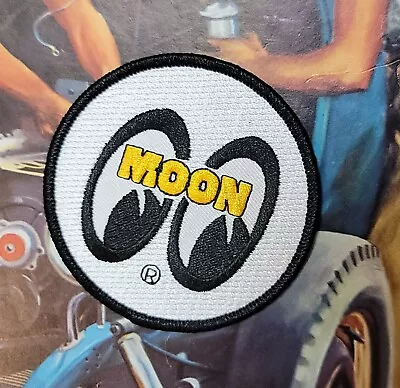 MOON Embroidered PATCH MOONEYES Hot Rod Drag RACING Old NHRA Fed Vtg Style Hat • $12.99