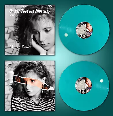 Mylene Farmer On Est Tous Des Imbéciles Remixes 12   Turquoise Vinyl Record 180g • $199