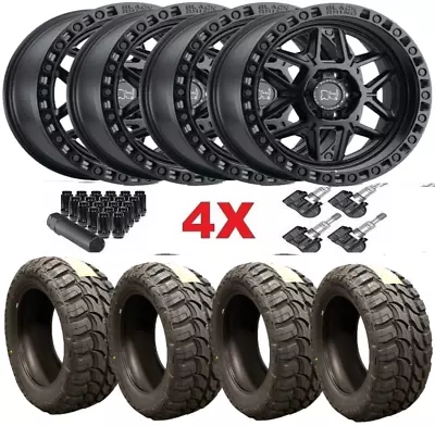 17 Black Wheels Rims Tires 35125017 Fits Jeep Wrangler Black Rhino Kelso 5x5 • $2495