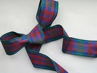 CLAN TARTAN RIBBONLINDSEY 40 25 16mmBURNSWEDDINGFLORALCRAFTCAKESHAIR • £1.25