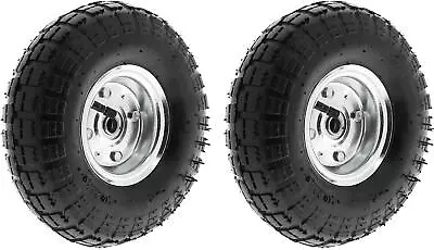 2 X 10  Pneumatic Sack Truck Trolley Wheel Barrow Tyre Tyres Wheels 4.10/3.5-4.0 • £16.45