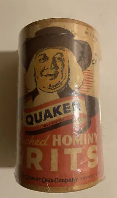 Vintage 1950’s Quaker Oats Quick Grits NOS Unopened Full Sealed Cereal Hominy • £67.55