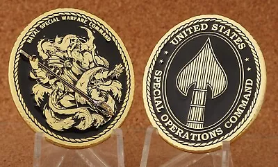 2  Naval Special Warfare Command Navy Seal Challenge Coin SOCOM NAVSPECWARCOM • $24.99