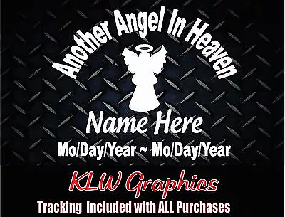 Another Angel In Heaven Decal Sticker Family Memory Mom Car Diesel Truck Bible • $4.25