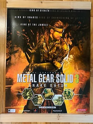 Rare (2004) Original METAL GEAR SOLID 3: SNAKE EATER PS2 Video Game Promo Poster • $160