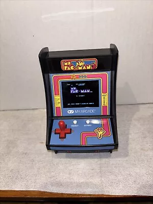 Ms PAC Man Miniature Table Top Electronic Game Battery Operated No USB Cord • $12