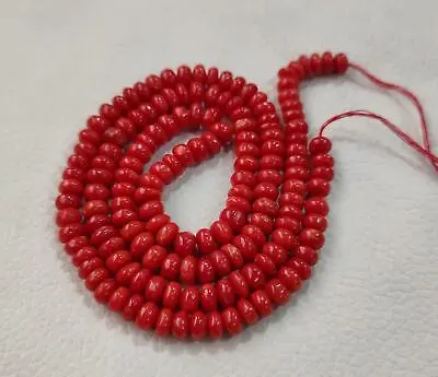 Natural Italian Coral Beads Red Coral Button Shape Coral Beads 19 Inches 5 MM  • $146.39