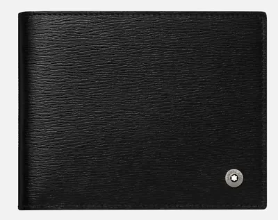 MONTBLANC 4810 Westside Wallet 6 CC Black Leather | MB114686 | $345 MSRP • $309.95