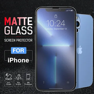 $10.99 • Buy 2X Anti-Glare Matte Temperd Glass Screen Protector Fr IPhone 13 12 11 Pro Max XS
