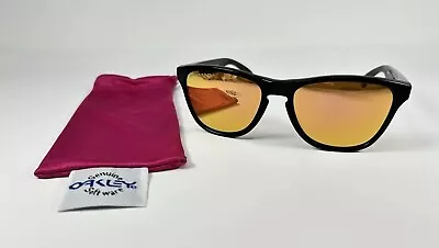 Oakley Frogskins Jr Black Matte/ Rose Gold PrizmP Polarized Sunglasses OJ9006-21 • $89.95