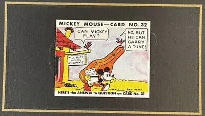 1935 MICKEY MOUSE BUBBLE GUM CARD #32 Can Mickey Play?💥A 1995 Reprint • $5