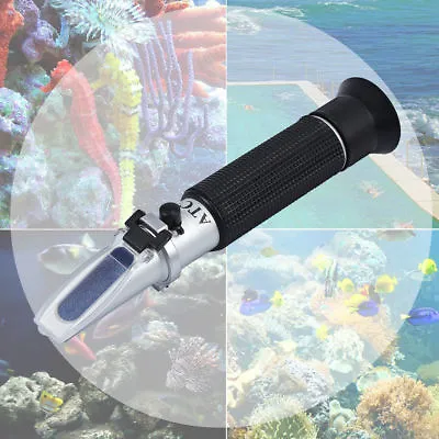 0~10% Salinity Refractometer Meter Water Reader Marine Salt Aquarium Test Tester • £14.79