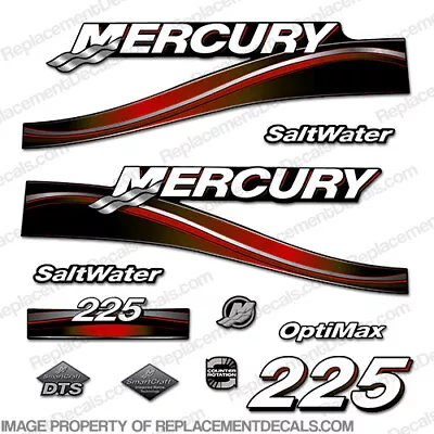 Fits Mercury 225hp Saltwater Optimax Decal Kit 2005 (Red) • $104.95