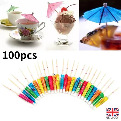 100PCS Cocktail Umbrellas Picks For Drink Party Supplies Cocktail Drinks Picks • £6.73