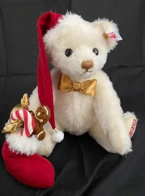 Steiff White Sweet Santa Musical Teddy Bear W/ Tags. Christmas Collectible RARE • $175