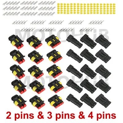 15 Sets 2/3/4 Pin Way Weatherpack Electrical Connector Plug Motorcycle Bike Boat • $10.95