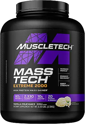 NEWMass Gainer Mass-Tech Extreme 2000 Muscle Builder Whey Protein Powder Prot • $59.99