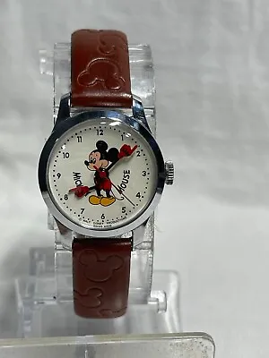 New OOB Vintage Mickey Mouse Watch Disneyland Purchase Wind Up Display Quality • $44