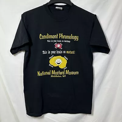 Condiment Phrenology National Mustard Museum Middleton Wisconsin M Black T-Shirt • $9.99