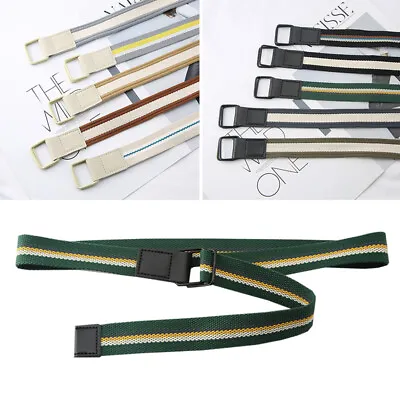 £2.32 • Buy Mens Womens Canvas Double Ring Belts Fabric Webbing Strap Waist Belt Waistband//