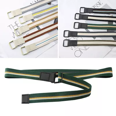 £2.32 • Buy Mens Womens Canvas Double Ring Belts Fabric Webbing Strap Waist Belt Waistband//