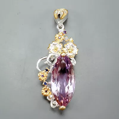 Fine Art Jewelry 16ct+ Amethyst Pendant 925 Sterling Silver  /NP33925 • $22.99