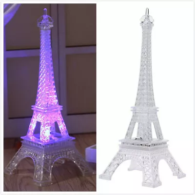 Eiffel Tower Light Up Decor 7 Color Paris Eiffel Tower Model Statue Desk Decor • £6.21