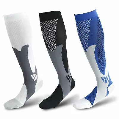 5Pairs Compression Socks 30-40 Mmhg Knee High Running Sport Long Stockings Ankle • $18.95