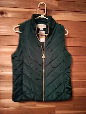 Michael Kors Dark Emerald Green Vest Medium NWT • $69.99