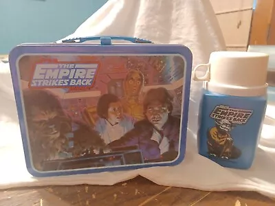 Vintage 1980 Star Wars The Empire Strikes Back Metal Lunchbox Thermos Inv-0094 • $155