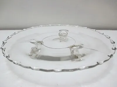 Vintage Fostoria Glass Century 3 Toed Tidbit Bonbon Serving Dish Plate 8 1/4  D • $18.99