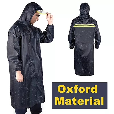 Mens Raincoat Rainwear Poncho Long Coat Waterproof Hooded Jacket Cape Cloak Plus • $8.96