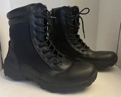 Magnum Black Police Army Boots Men 13 46 Stealth 8 Force Cougar Side Zip Lace Up • $29.06