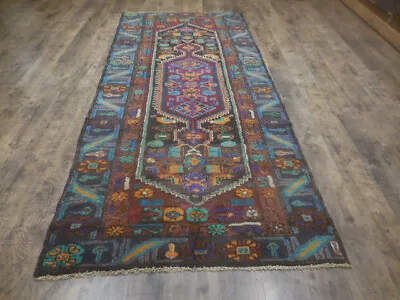 Tribal Geometric Vintage Turkish Rug Farmhouse HandmadeAnatolian Rug 3.10x8.8 Ft • $0.99