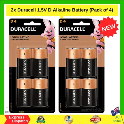 2x Duracell D-Size Batteries Coppertop Alkaline Batteries 4pk • $36.99