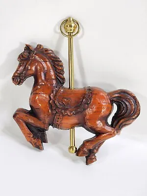 Vtg Merry Go Round Playful Horse Crowning Touch Collection Wall Hang Wood • $12