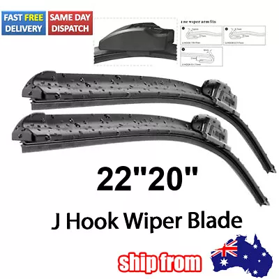 Front Windscreen Wiper Blades Pair Of 22inch (550mm) + 20inch (500mm) Fits Hook • $14.85