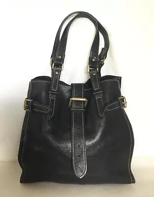 Large COUNTRY ROAD Black Leather Tote/Shoulder Bag / Handbag • $139