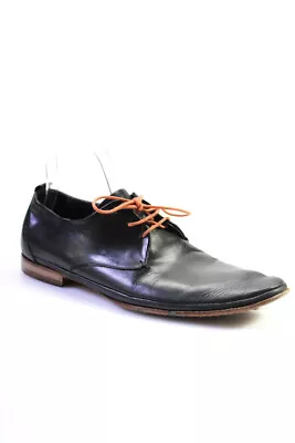 Minelli Mens Leather Round Toe Lace Up Derby Dress Shoes Black Size 42 12 • $85.39