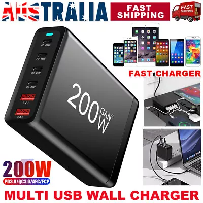 200W Multi Port USB-C Fast Charger Wall USB Charging Power Adapter Type-C Brick • $19.88