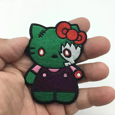 Hello Zombie Kitty Mash Up Embroidered Hook And Loop Morale Patch FREE USA SHIPP • $9.99