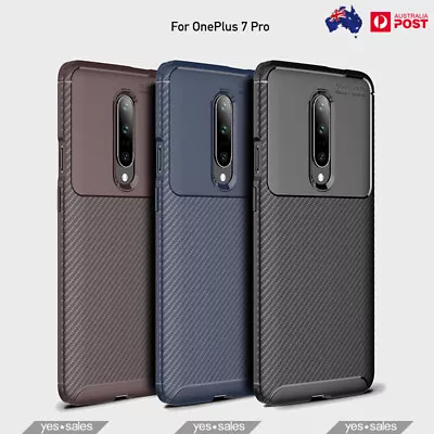 Case For OnePlus 7T Ultra Slim Carbon Fiber Soft TPU Shockproof Cover • $10.99