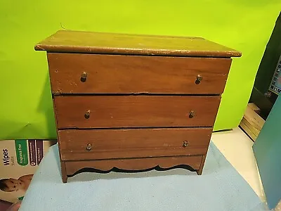 Antique Wooden Child's Dresser Salesman Sample Toy Original Finish Needs Work • $44
