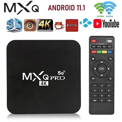 MXQ Pro 3D 4K HDR 8GB+128GB UHD 2.4G/5Ghz Wifi Android 10 TV Box BT SD Card UK • £99.99