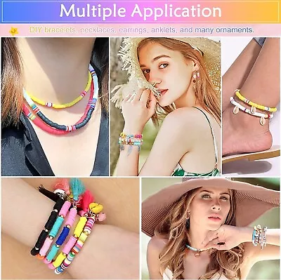 £7.99 • Buy Clay Beads For Jewellery Making, Selizo Polymer Clay Beads Bracelet Making Kit